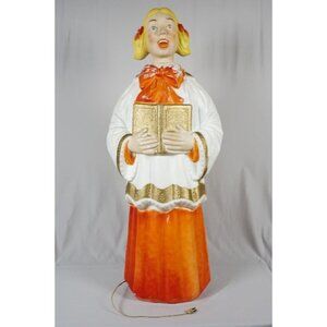 Vintage Empire Poloron Blow Mold Choir Singer Girl - Lights Up! - 4 Feet/ 48"